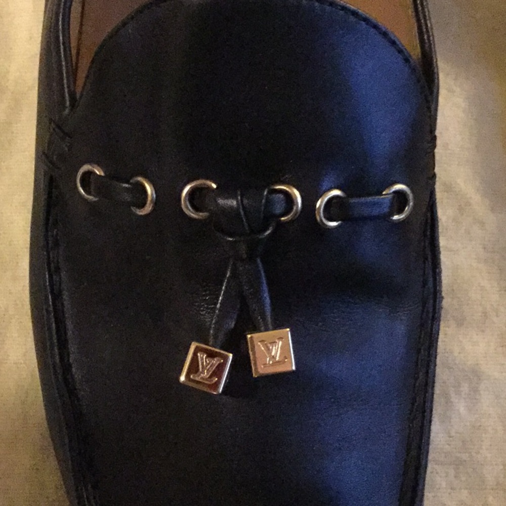 Louis Vuitton ladies black leather loafers - Picture 2 of 9